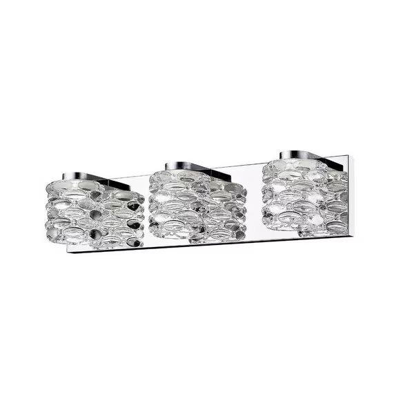 Dawson 3 Light Vanity, Chrome & Crystal, Z-Lite, Mfr#: 907-3V-LED